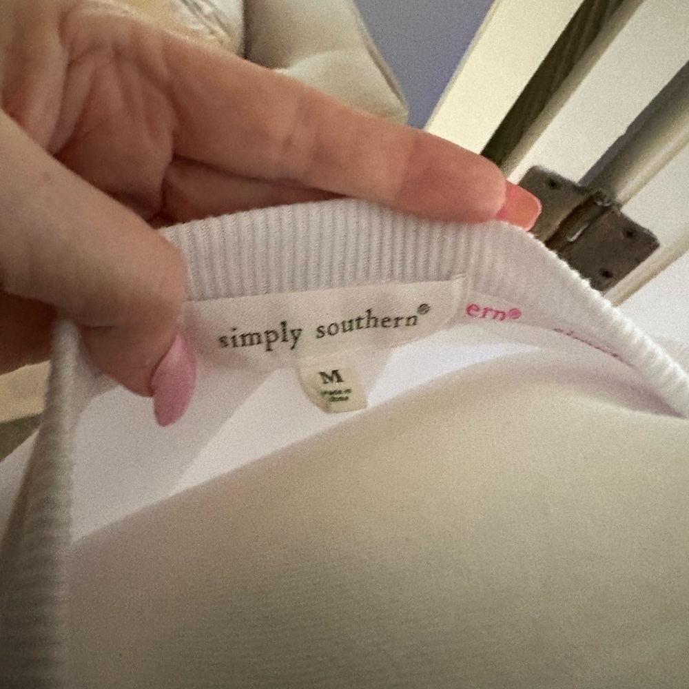 Simply Southern Cream Ribbed Top - Picture 5 of 6